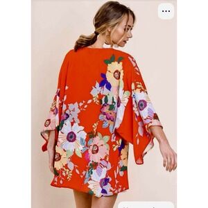 Umgee Kaftan Dress Women L/XL Boho Hippie Gypsy Kimono Duster Coverup‎ Cardigan